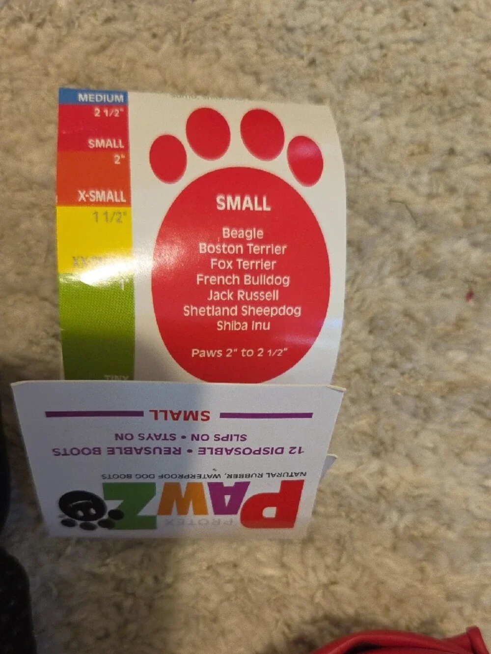 PAWZ Black Dog Booties with White Paw Print & 12 Pawz Waterproof Boots